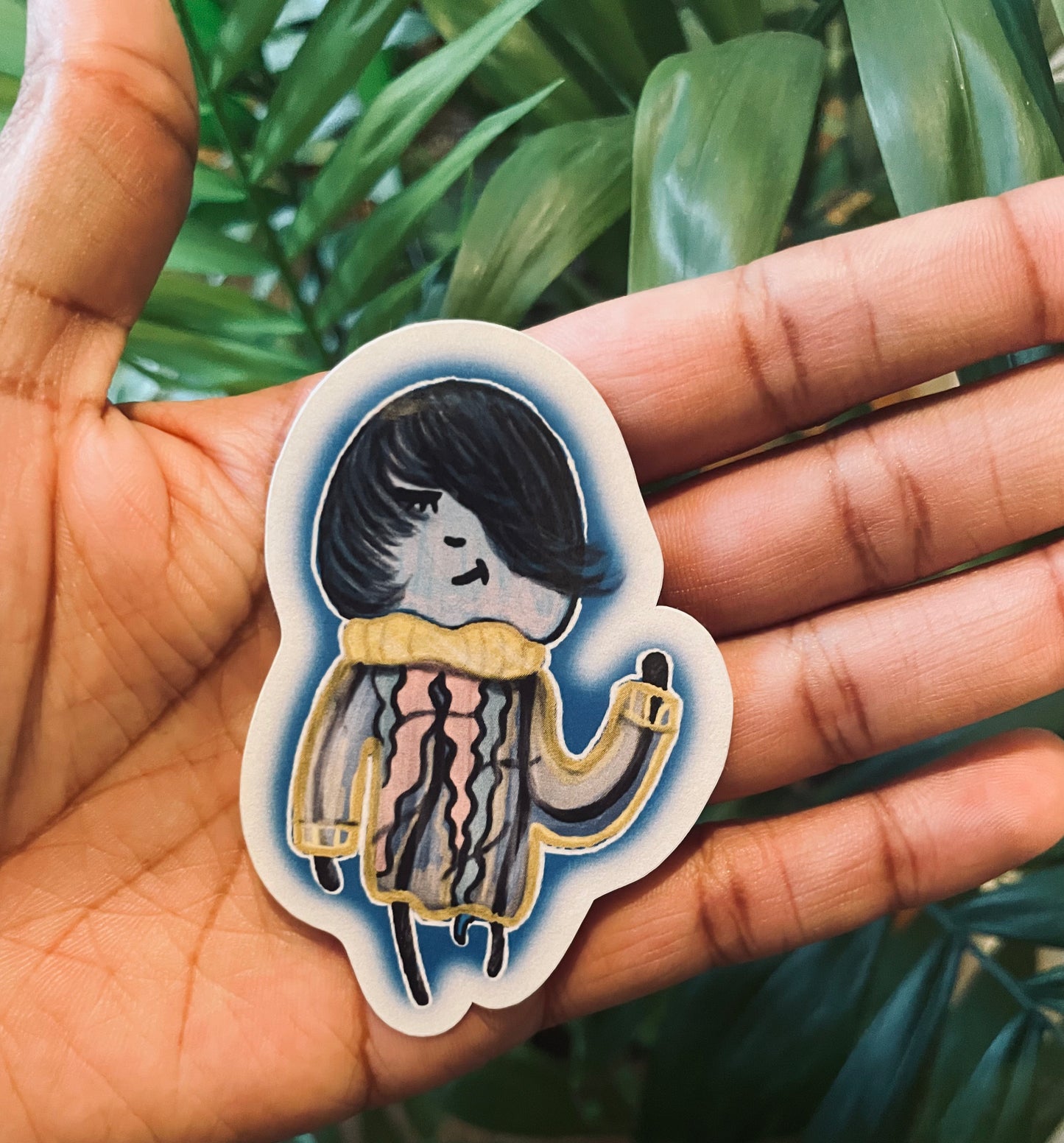 Goth Jellyfish in Sweater Sticker