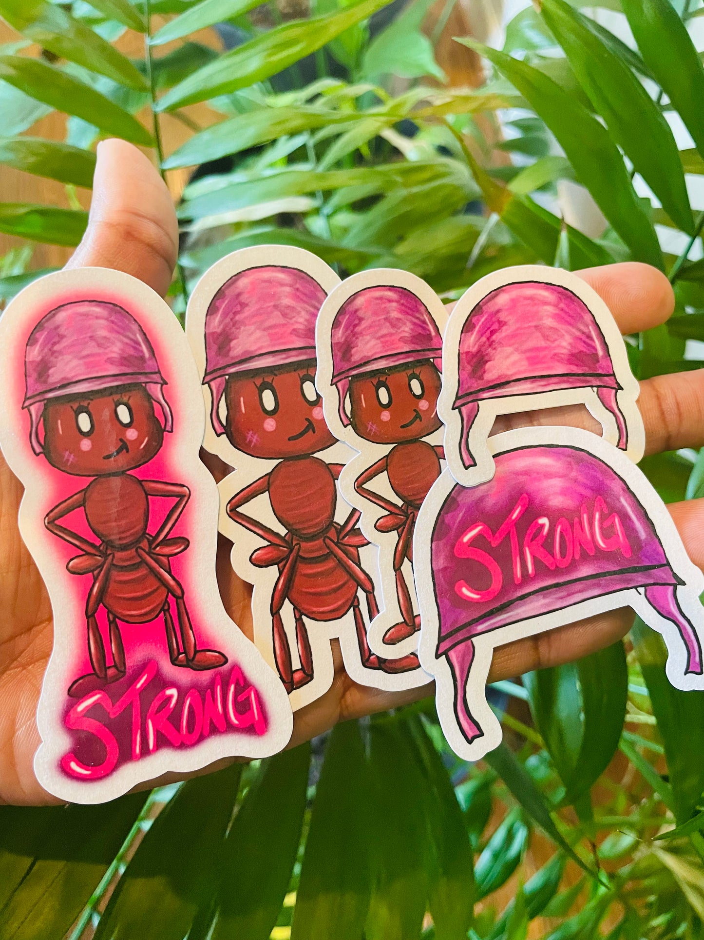 **Breast Cancer Awareness, Strong Army Ant and Helmet Stickers**