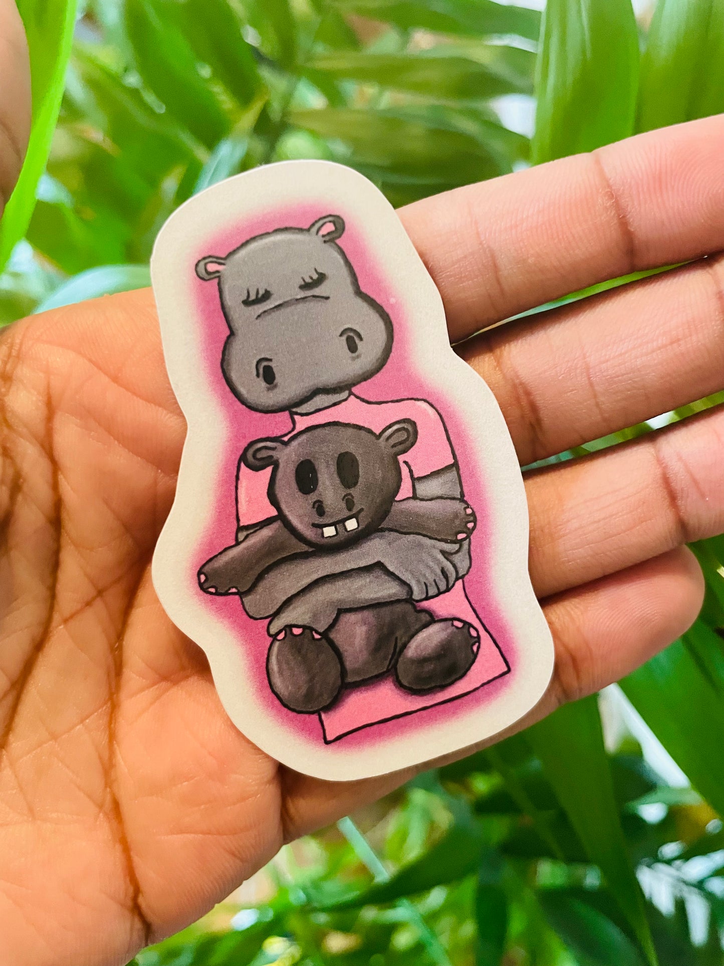 **Pink Helen Hippo and Support Hippo Bear