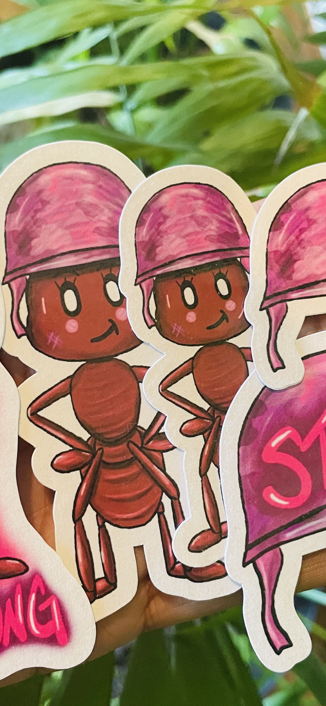 **Breast Cancer Awareness, Strong Army Ant and Helmet Stickers**