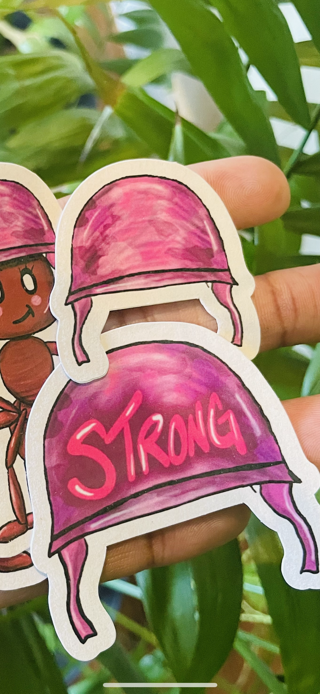 **Breast Cancer Awareness, Strong Army Ant and Helmet Stickers**